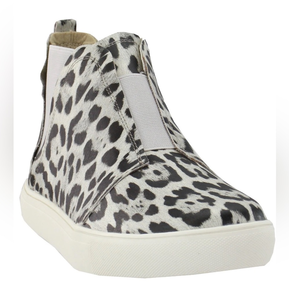 COCONUTS by Matisse Love Worn Cheetah High Top Slip On Womens Grey Sneakers Sz 7